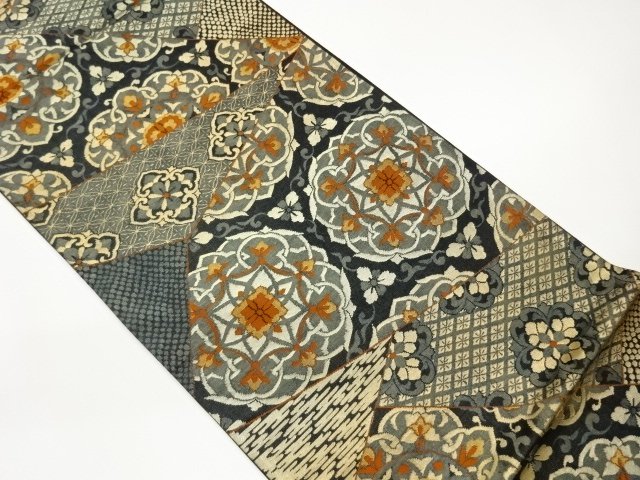 JAPANESE KIMONO / FUKURO OBI / WOVEN FLOWER CREST 
